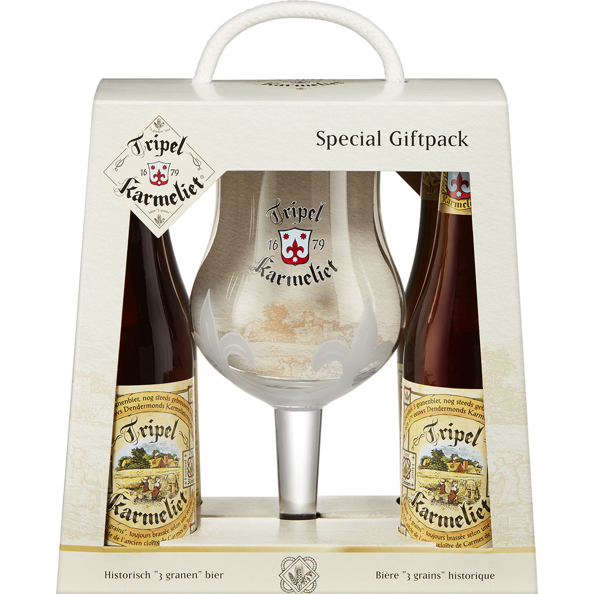 TRIPLE KARMELIET 4 BOUTEILLES + 1 VERRE